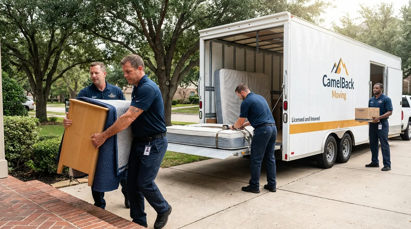 Crew loading residential truck for cross-state move from Eatontown, NJ