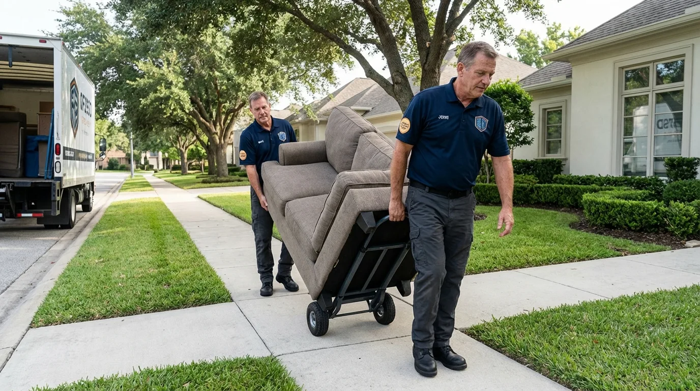 Local residential moving crew loading furniture in Eatontown, NJ